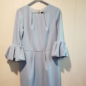 Betsy & Adam Blue Puffer Bell Sleeve Dress